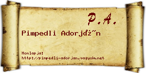 Pimpedli Adorján névjegykártya